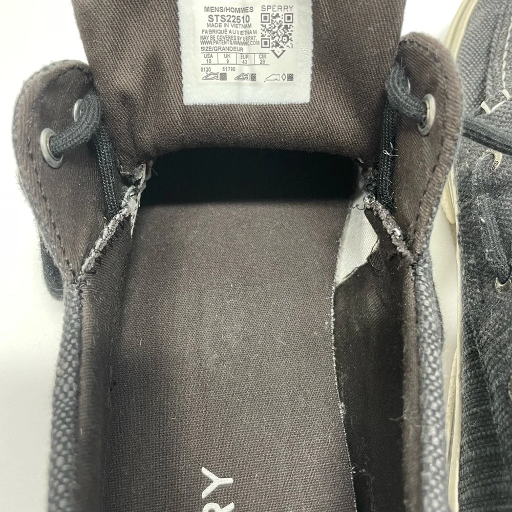 Sperry Charcoal Gray Two-Eye Boat Shoes with Cream Sole